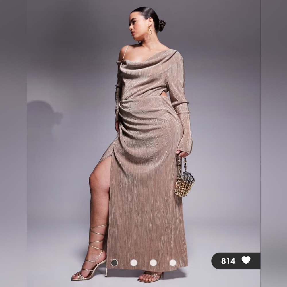 ASOS DESIGN Curve Fallen Shoulder Maxi Dress